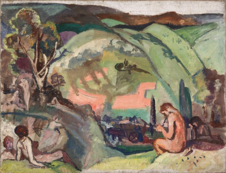 Joueuse de flûte dans un paysage, 1912