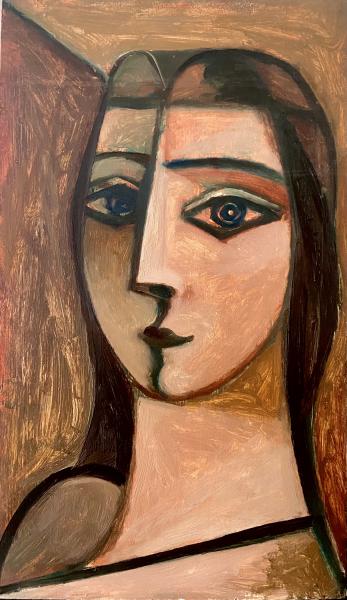 Buste sur fond ocre, février 1981