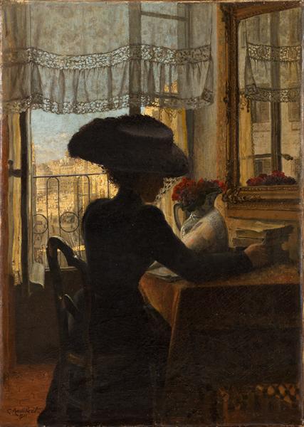 Elégante dans son salon, 1911